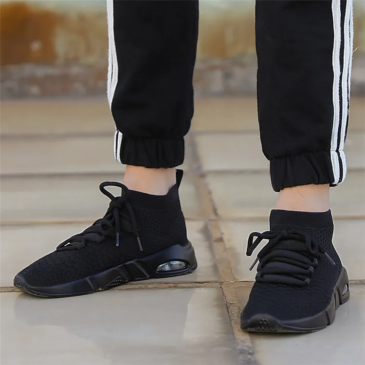 Мужские высокие беговые носки с воздушной подушкой, мужские белые вязаные спортивные ботинки, спортивные ботинки мужские спортивные кроссовки T655