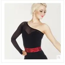 Костюм для латинских танцев, зимний топ, сексуальный марлевый, с одним рукавом, латинский танцевальный пиджак для женщин, латинский танцевальный костюм для соревнований, черный топ