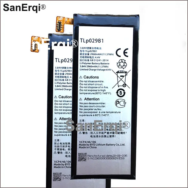 Аккумулятор TLp029B1 2960 мАч для Alcatel Pop 4S 5095B 5095I 5095K 5095L 5095Y Touch OT-5095 сотового телефона TCL