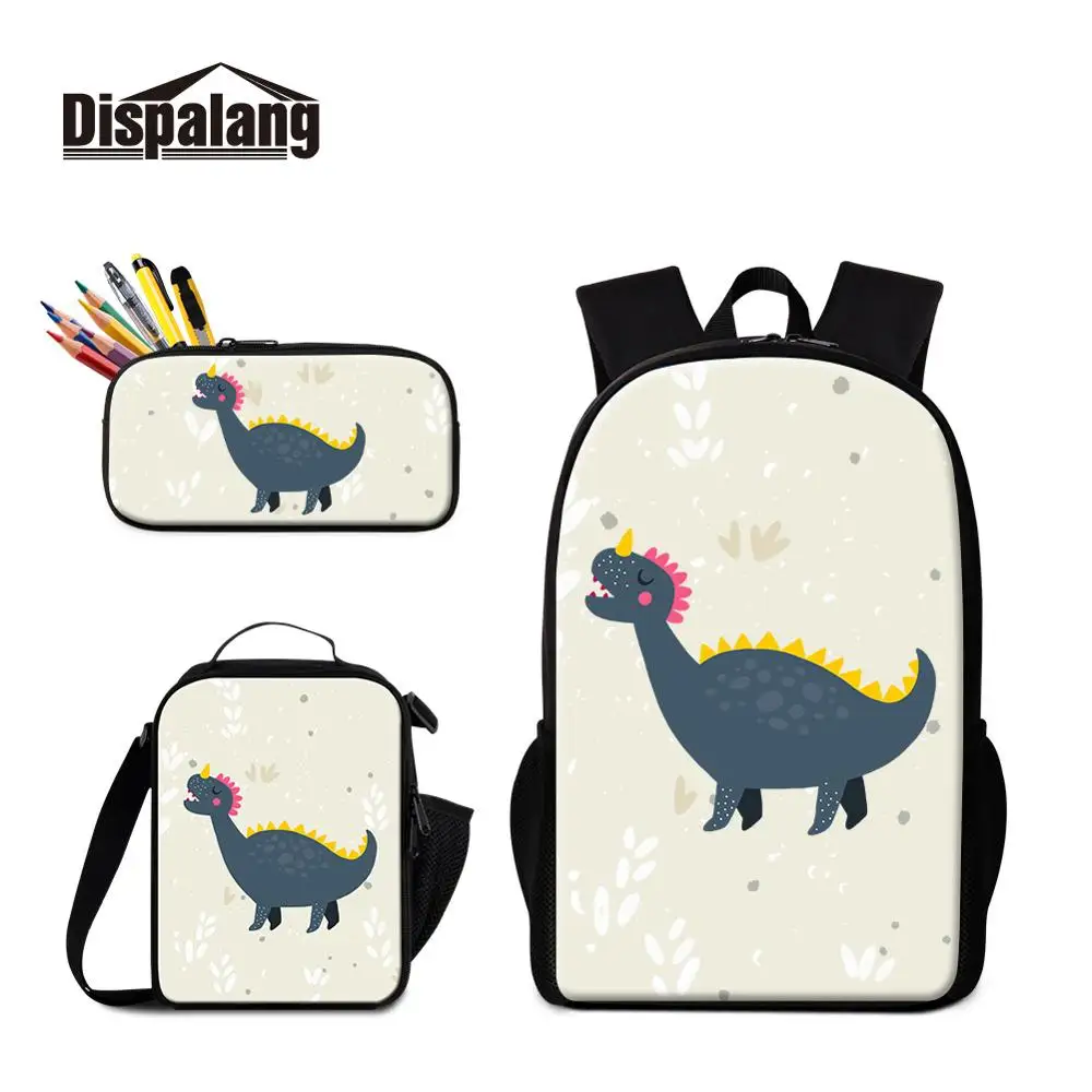 

Unique Design Custom Made Pretty Dinosaur on Schoolbag for Girls So Beautiful Backpacks with Lunch Box Bag and Pencil Case