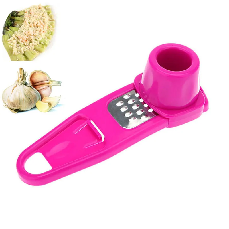 Garlic Grater kitchen tool green or pink garlic press with a twist 