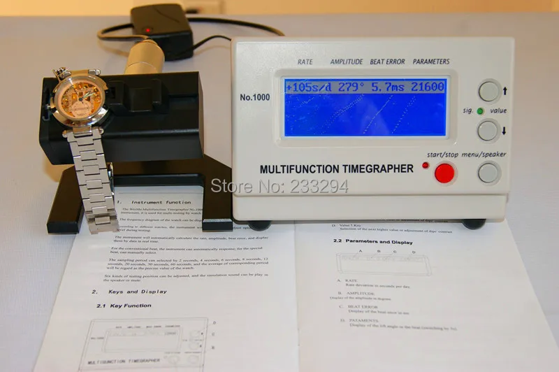 Free Shipping Mechanical Watch Timing Machine Multifunction Timegrapher No 1000