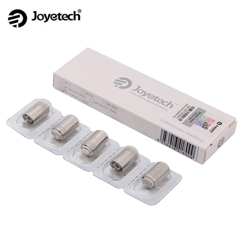 

Original Joyetech Cubis Coils BF SS316 0.5ohm 0.6ohm 1.0ohm Clapton 1.5ohm Replacement Coil Head for Cubis Atomizer 5pcs/lot