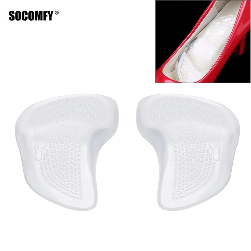 

SOCOMFY Silicone Gel Orthotic Arch Pad Arch Support Insole Fat Foot Feet Care Relieve Pain Orthopedics Insert Plantar Fasciitis