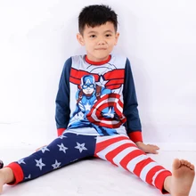 Детский пижамный комплект с принтом «мстители», одежда для сна для мальчиков Одежда для мальчиков детские пижамы, топ с длинными рукавами из хлопка, штаны для мальчиков 2 предмета, для 6 лет