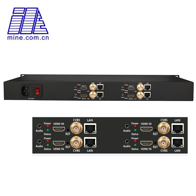 

H.264 1U Rack 4 Channels HDMI AV CVBS Input HD Audio Video Encoder