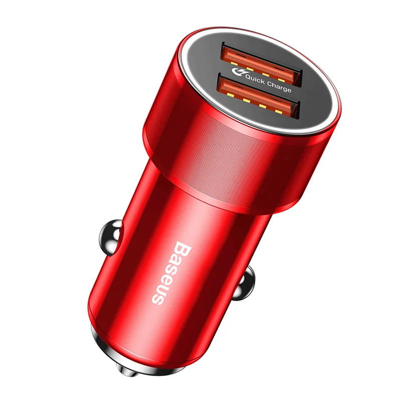 BASEUS العلامة التجارية QC3.0 شاحن سيارة 36 واط عالية الطاقة المزدوج USB سيارة محول الشحن سريع شاحن آيفون × 8 7 العالمي الهاتف المحمول
