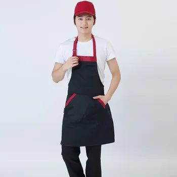

Chef Aprons With Pockets Sleeveless Unisex Men Women Kitchen Home Cleaning Halter Neck Work Apron Bakery Catering Cooking Apron