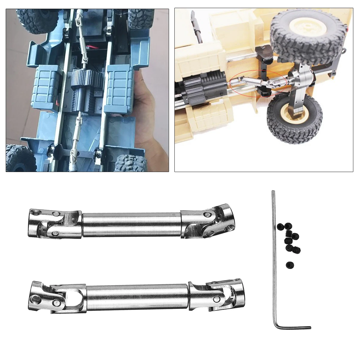 Meilleur Pour WPL HengLong 1 16 Militaire Camion RC Sur Chenilles 2 Pcs Mise À Niveau En Métal Arbre D entraînement Argent Vis Télécommande Jouet de Remplacement