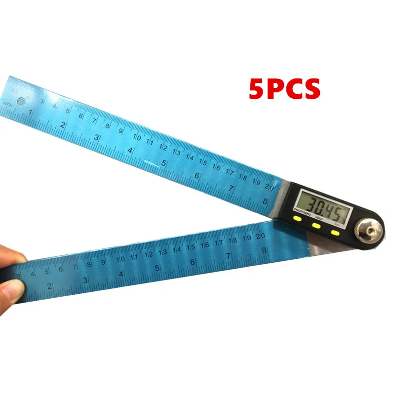 5pc 200mm Digital LCD Protractor Inclinometer Goniometer Level Measuring Tool Electronic Angle