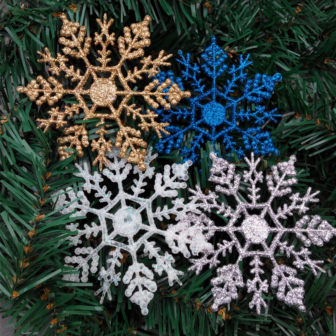 12pcs 10cm gold powder snowflake for xmas charming white christmas tree decor xmas party holiday christmas - Christmas Tree Decorations Gold And Blue 12pcs 10cm gold powder snowflake for xmas charming white christmas tree decor xmas party holiday christmas - Christmas Tree Decorations Gold And Blue