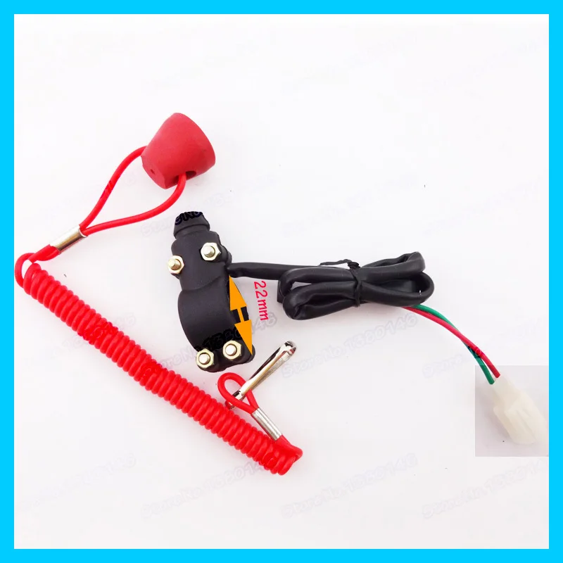 rongweiwang Moto Quad ATV Moto Arresto Motore Tether Closed Kill Switch Moto Accessorio 22 Millimetri Pulsante Interruttore Push