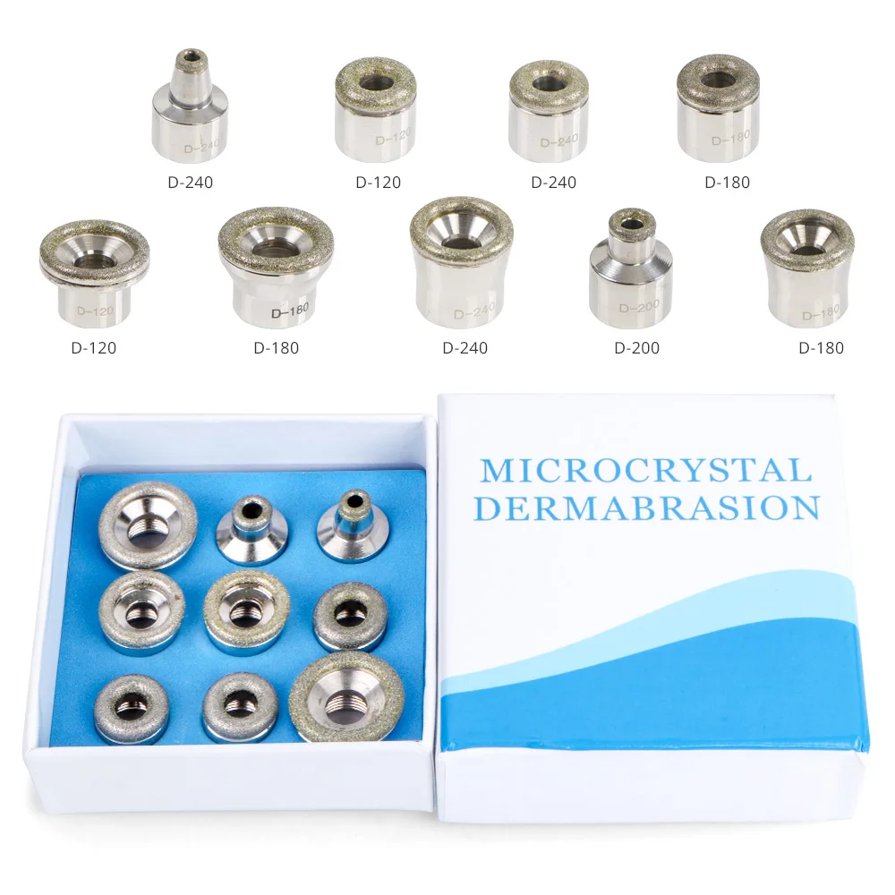 9 PCS Facial Skin Care Beauty Tool Skin Diamond Dermabrasion Removal Scar Acne Pore Peeling Machine Microdermabrasion Tips