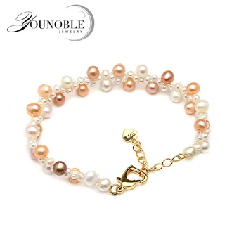 

Fashion beautiful natural freshwater bracelet pearl female,trendy multilayer double bracelet pearl