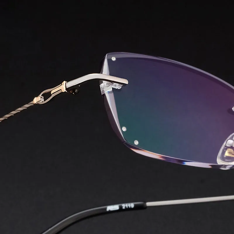 Rimless Optical Glasses Frame With Gradient Tint Lens 1.61 Index Single