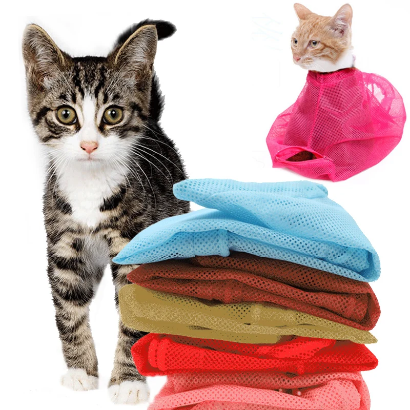 

Cat Grooming Bag Adjustable Washing Bags Multifunction Soft Mesh Nail Trimming Scratching Restraint Biting Resisted Pet Supplies