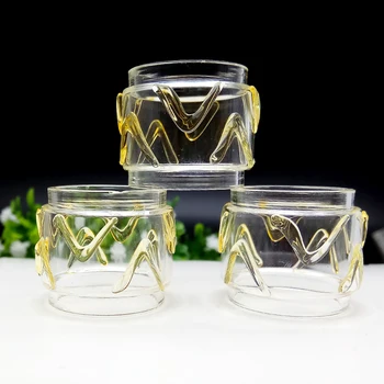 

Newest arrived unique type yellow Bump fatboy glass tube for TFV8 big baby Atomizer tank texture bubble glass