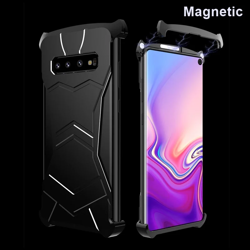 

Luxury Magnetic Metal Frame Phone Case For Samsung Galaxy S10 Plus S10E Bumper Shockproof Protective Cover For Samsung Note 9