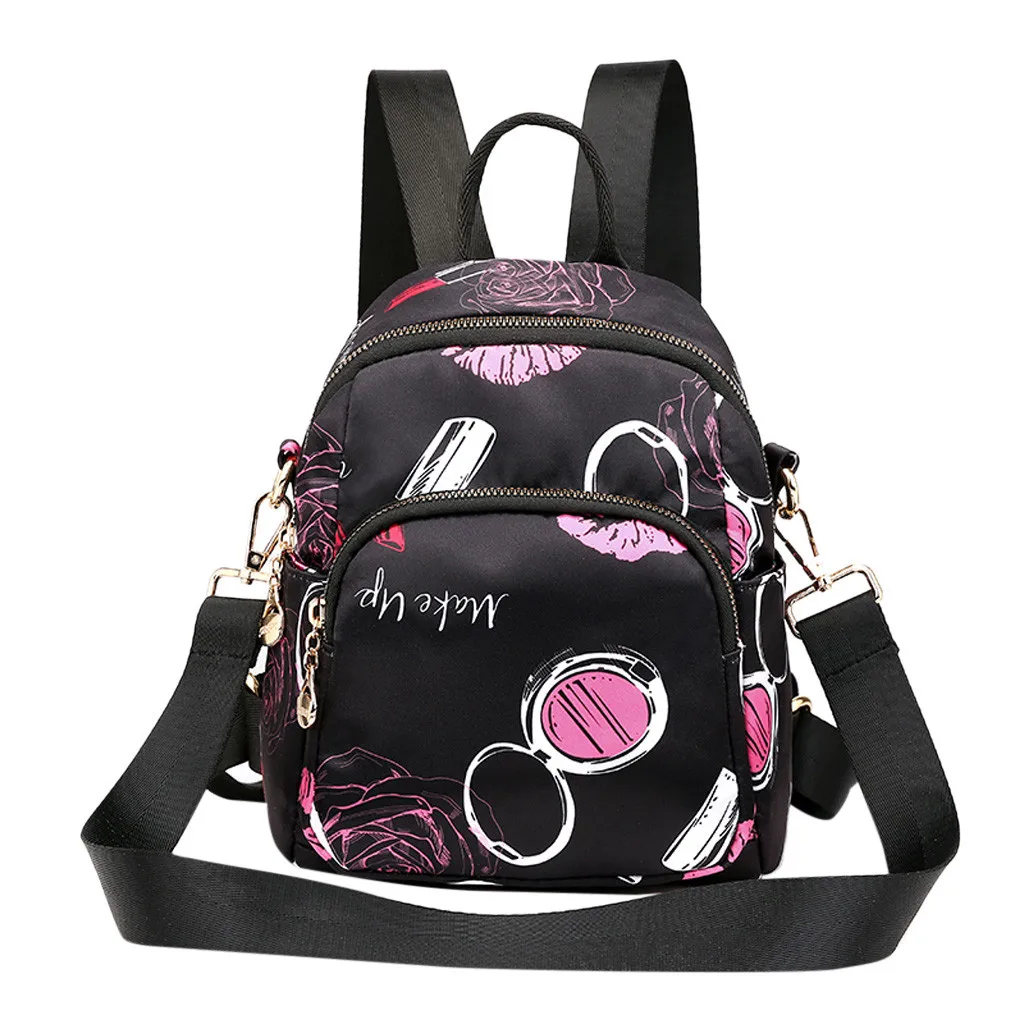 

Women's Printed Ethnic Nylon Fabric Bag Waterproof Shoulders Backpacks