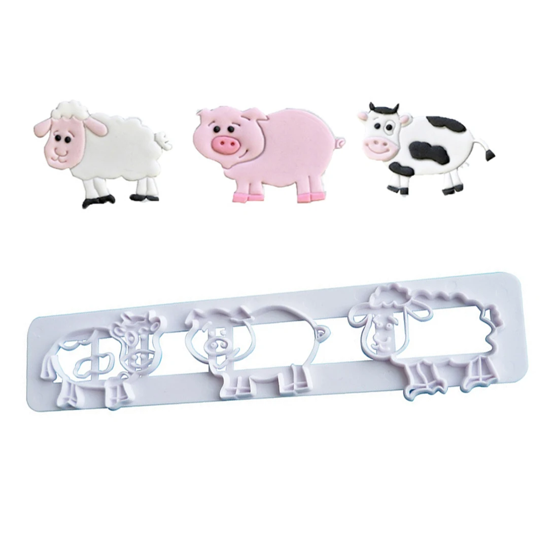 

Pig Sheep Cow Shape Fondant Cake Plastic Mold Silicon Baking Cookie Mould Kitchen Pastry Cake Decorating Tools