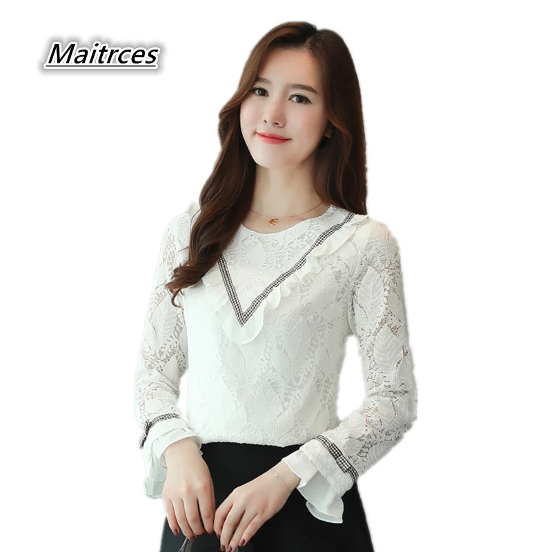 2018 Spring Blusas Ladies Clothes Long Sleeve Womens Lace