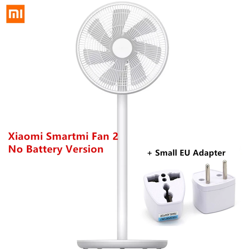 Mi jia Smart mi Fan 2/2S беспроводной умный естественный ветер DC преобразователь частоты напольный вентилятор 2800 мАч батарея mi jia приложение дистанционное управление - Цвет: No Battery EU Plug