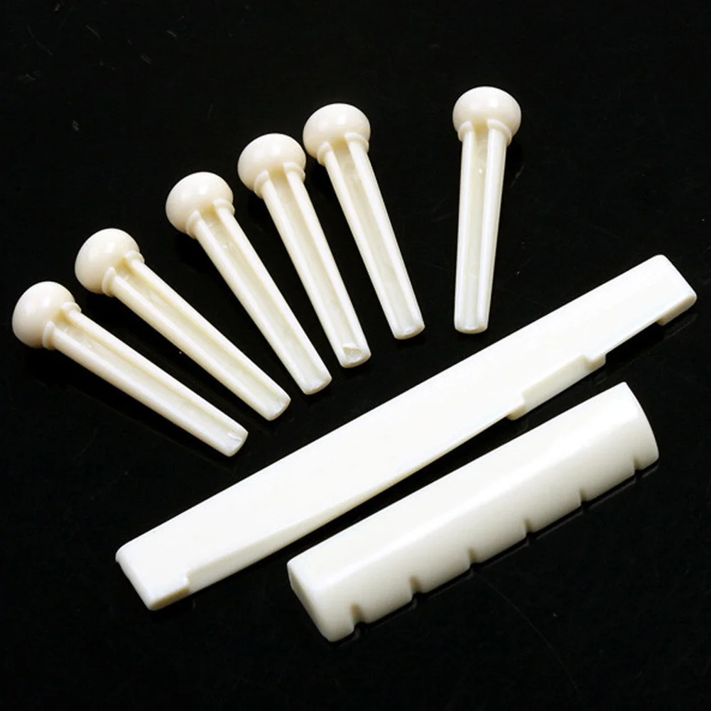 

1 Set Bridge Pins Tools For Acoustic Folk Guitar Nail Nut Saddle Part