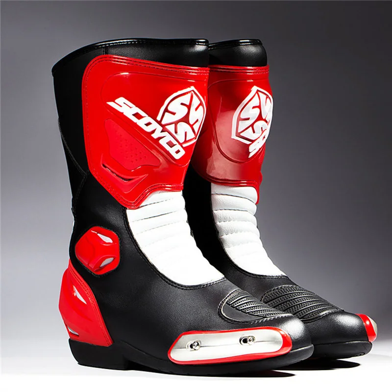 

Heavy Build Scoyco MTB004 Motorcycle Racing Boots Scooter Motocross Motorbike Boots Metal SPEED MX Road Shoes