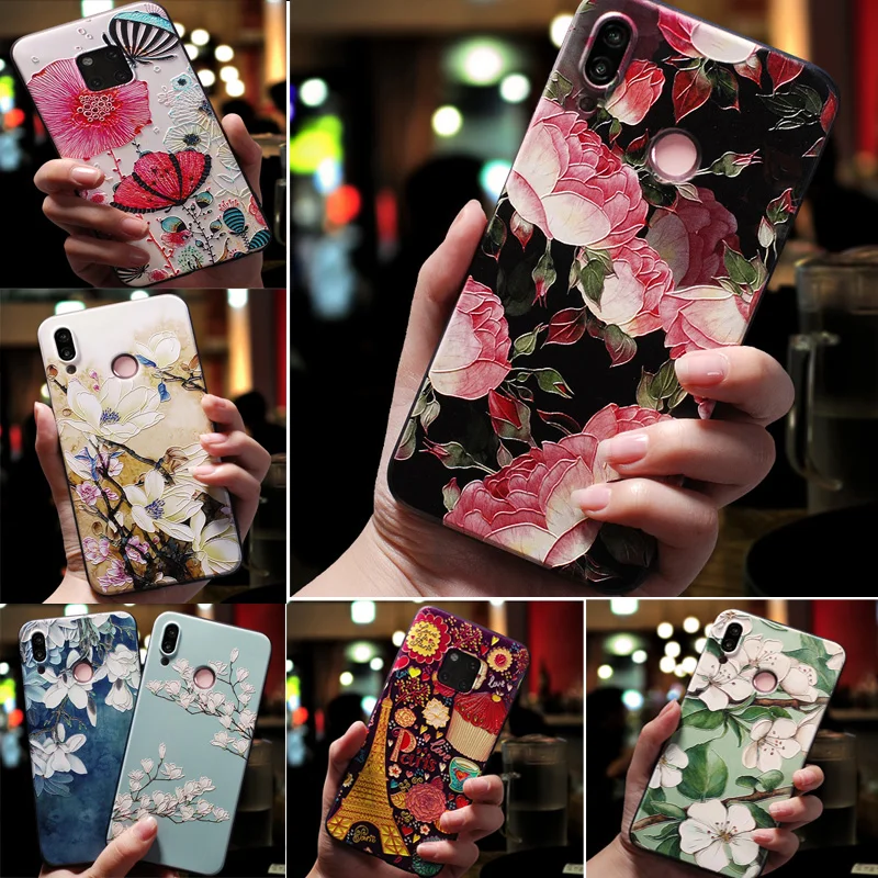 

3D Rose Emboss Case For Huawei Honor 10i Case Cover Soft Silicone TPU Funda For Huawei mate 20 Honor 10 8X 8C V20 P30 lite Cases