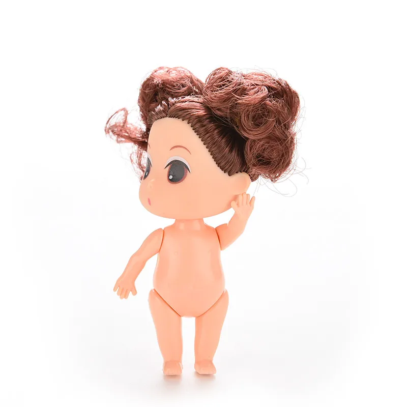 Мини кукла надувная с коричневыми/золотыми булочками 9 см|mini ddung dolls|girl dolldoll girl |