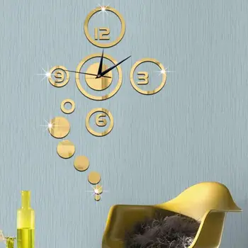 

Free delivery 3D mirror wall stickers DIY fashion Wall Clock special gift a beautiful home furnishing decoration