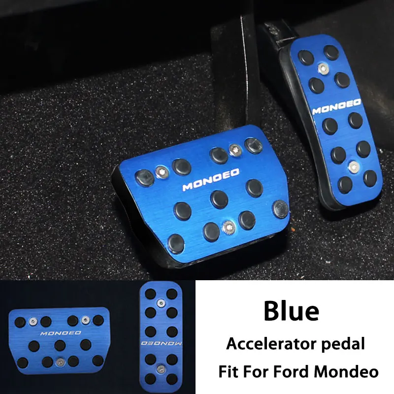 Mcrea Авто Нержавеющая сталь наклейки для Ford Mondeo MK5 ускоритель педаль газа для Ford автомобильные аксессуары - Название цвета: Blue