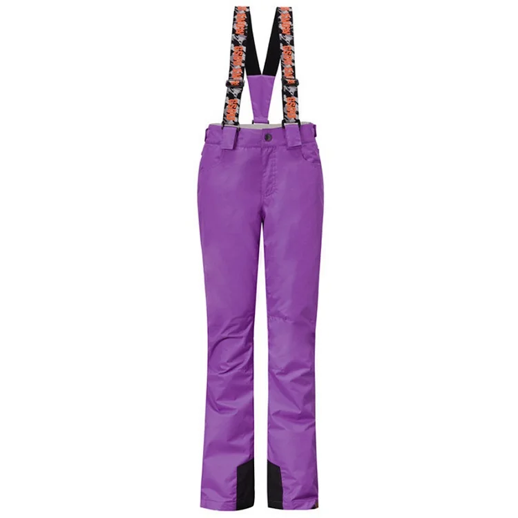 GsouSnow женские зимние плечевые ремни, лыжные штаны, уличная спортивная одежда для пеших прогулок, альпинизма, сноубординга, катания на лыжах, женские брюки MI013 - Цвет: Purple