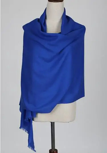 Однотонный зимний женский шарф из шерсти, большие длинные шарфы, накидка, мягкая теплая одежда для весны и осени, Размеры 200x78 см - Цвет: Royal Blue