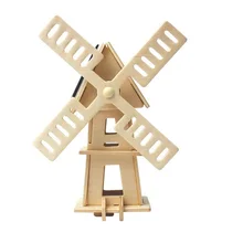 Забавные Мини Классические игрушки ветряная мельница модель с солнечной игрушки для детей подарок на день рождения внутри