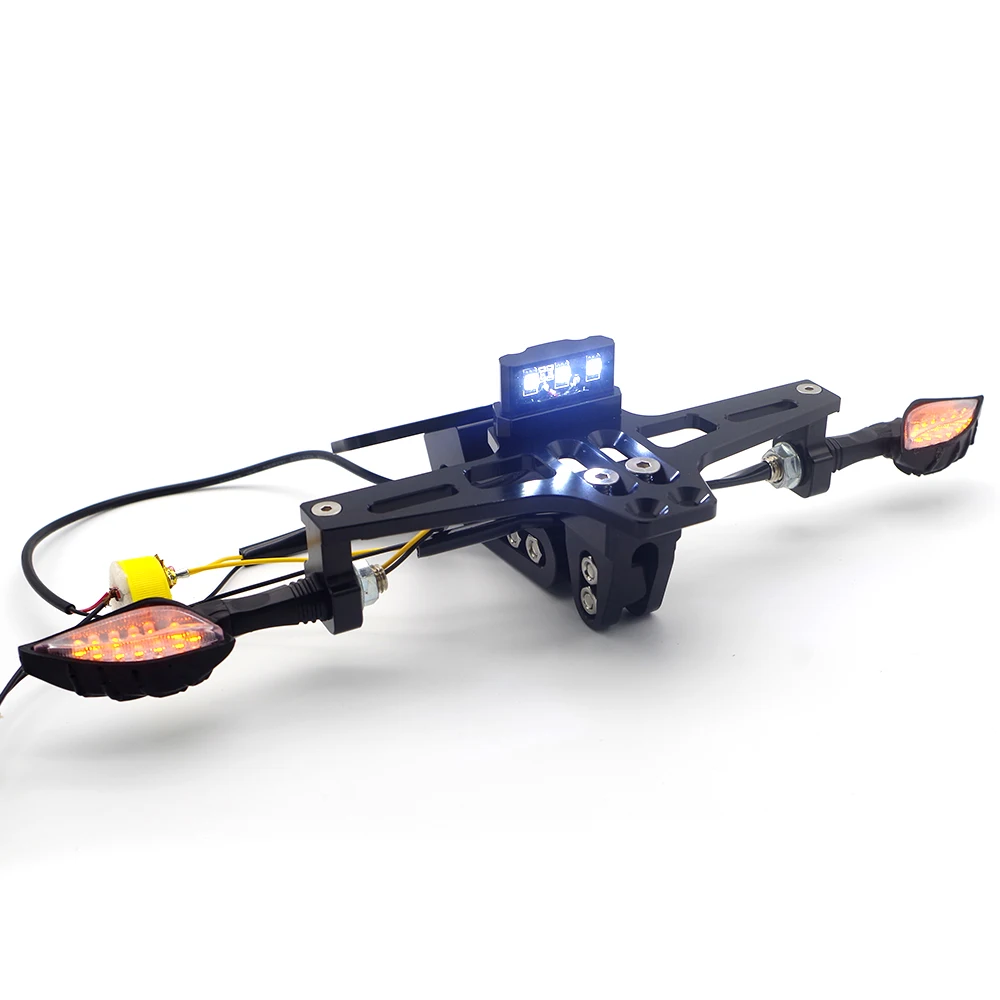 

CNC Motorcycle License Plate Holder number With LED turn signal for bajaj pulsar pulsar 200 ns tail tidy porta placa