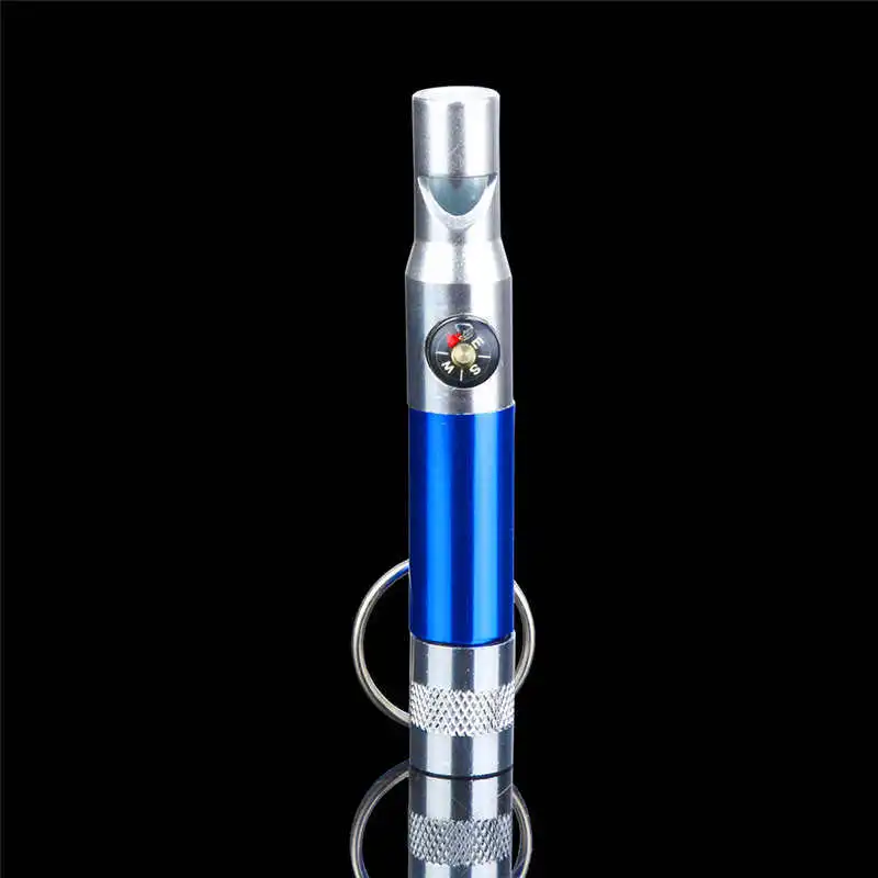 3-In-1 Keychain Flashlight Compass Whistle Camping Survival Hiking Tool powerful led flashlight  random color #4S6 (2)