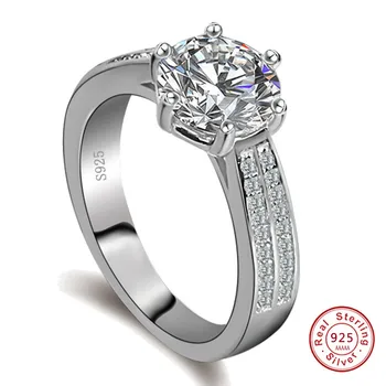 

Luxury Female wide Ring solid 925 Sterling Silver Jewelry Vintage promise Rings For Women AAA Zircon Wedding Engagement Rings