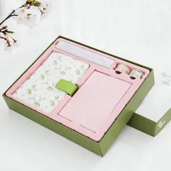 

A5 Hard Cover Leather Gift Box Set Notebook Handbook Cute Journal Diary Notepad Schedule Planner Notebook for School D40