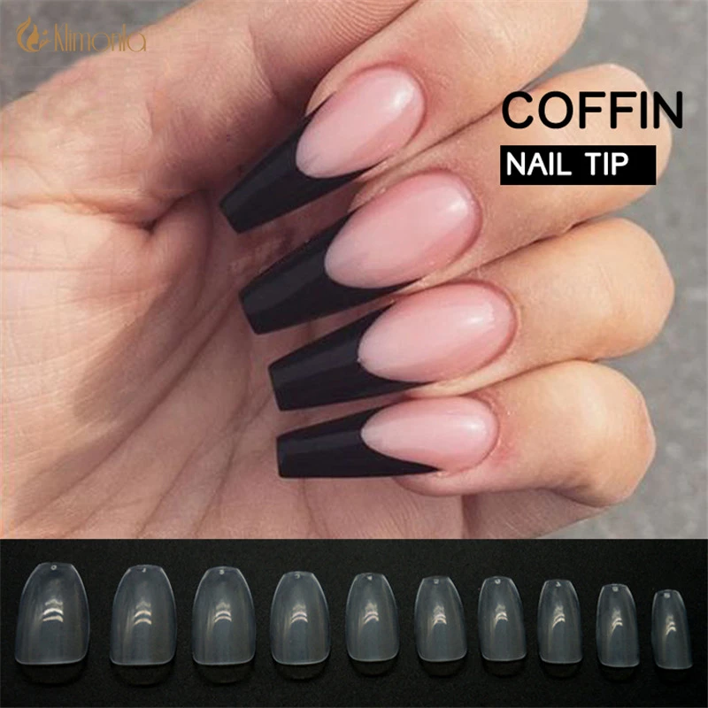 New 500pcs Pack Coffin False Nails Transparent Professional French Nail Art Tips Long Abs Artificial Salon Design Manicure Tools Nail Art Tips Design False Nailsfalse Nails Aliexpress