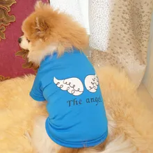 Горячая Распродажа, одежда для щенков, собак, милая хлопковая футболка с короткими рукавами, с рисунком крыльев Ангела, одежда для домашних животных