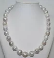 Новый пресноводный жемчуг белый жемчуг 9-10 мм ожерелье 18 "леопардовая застежка