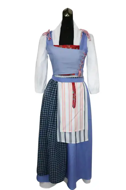 Us 5275 29 Offnew Movie Beauty And The Beast Belle Maid Blue Dress Emma Watson Blue Dress Princess Belle Costume In Movie Tv Costumes From