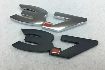 

1pair Metal quality car 3.7 37 side/trunk badge emblem sticker size 10x3cm color silver/Black for USA cars F** series M**
