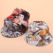 Хлопок печати двухсторонняя одежда Панама для рыбака шляпа уличная дорожная шляпа шляпы от солнца для мужчин и женщин 41