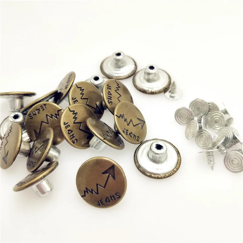 20pcs/lot 17MM metal jeans button sewing clothes accessories Metal Push