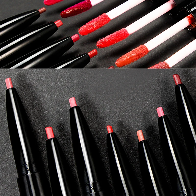 Сексуальные губы макияж Matte Lip Liner бархат Пигмент жидкая помада Карандаш блеск для