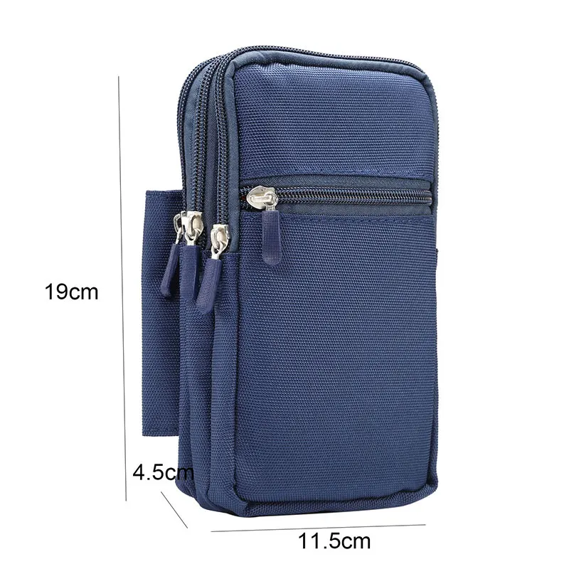 Boucho универсальная большая сумка для телефона для спорта на открытом воздухе, пешего туризма, бега, поясная сумка, кошелек, сумка, кошелек, чехол на молнии для всех телефонов - Цвет: F-blue