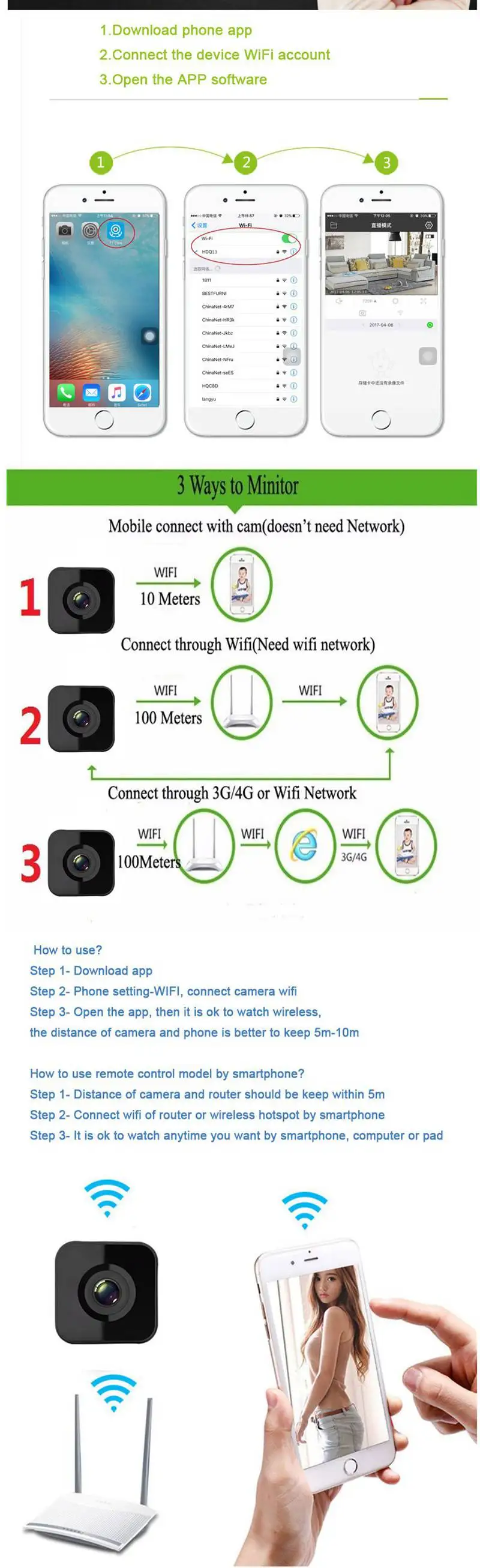 Новая Wifi Беспроводная умная мини-камера видеокамера 1080 P HD IR ночного видения широкоугольная Спортивная экшн DV DVR телефон дистанционное воспроизведение