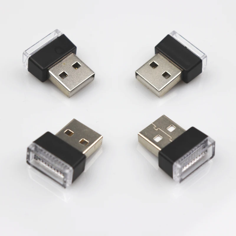 Автомобильные атмосферные огни Светодиодный Мини USB прикуриватель декоративные